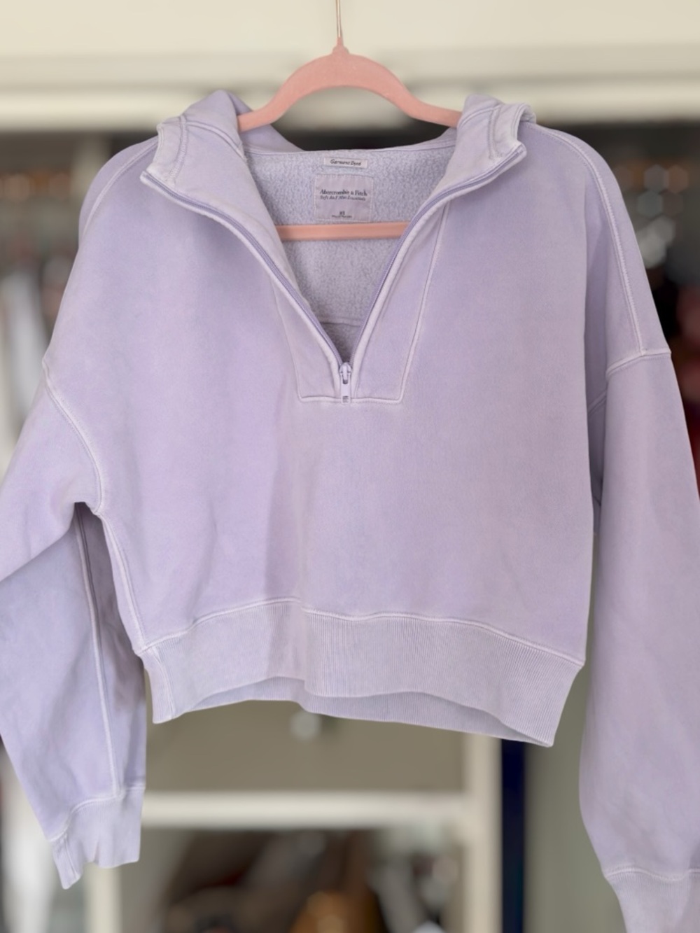 Half Zip Lavender Hoodie A&F